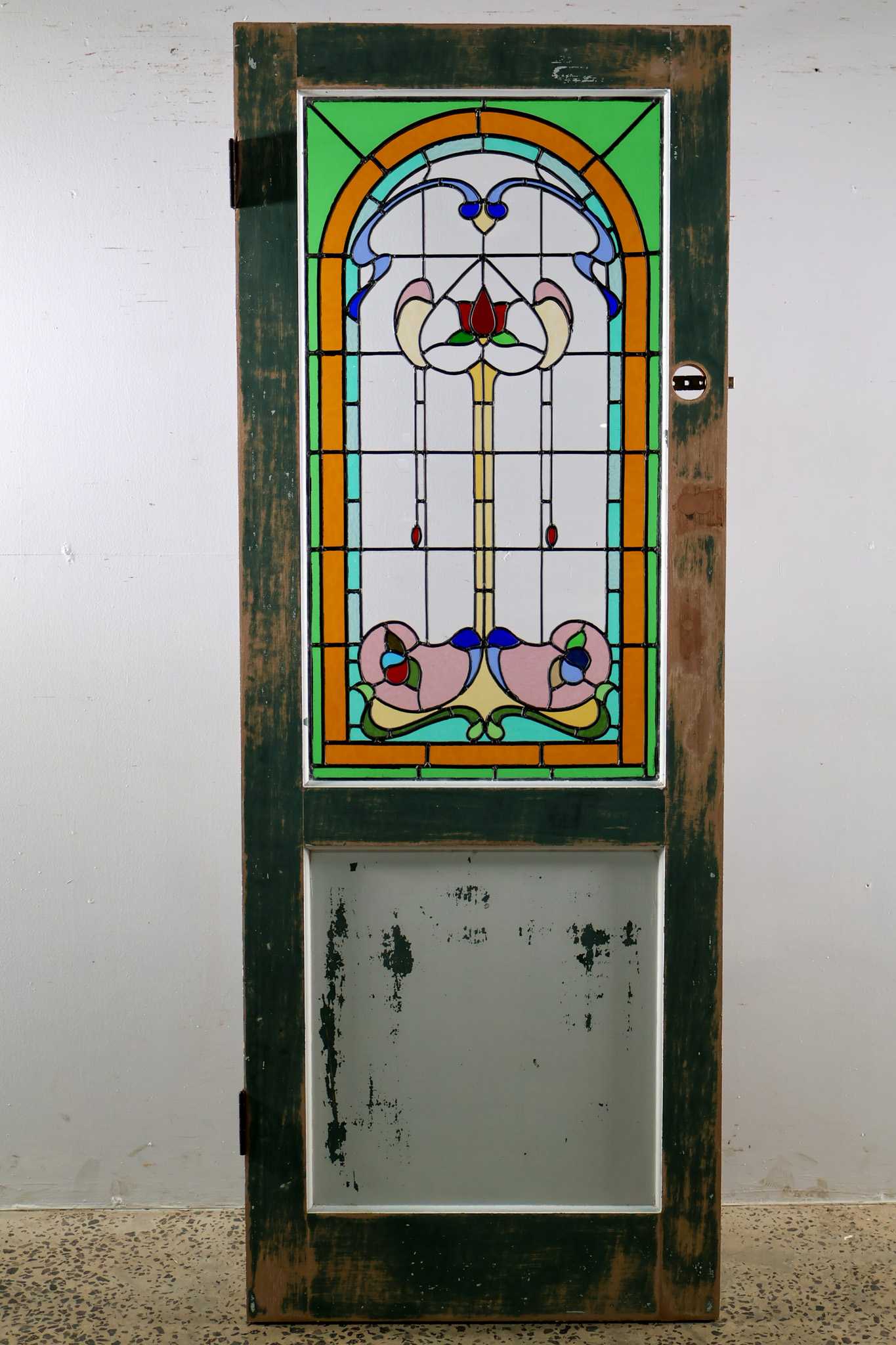 Colourful Leadlight Door | Renovators Paradise - Period Doors